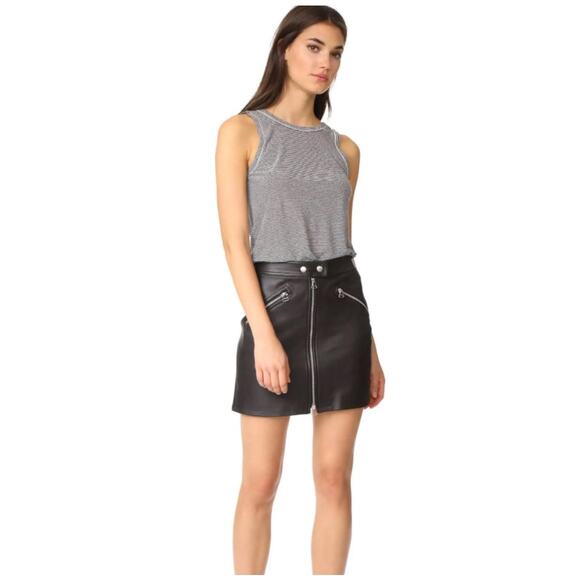 Rag & Bone Leather Racer Skirt - Picture 1 of 8